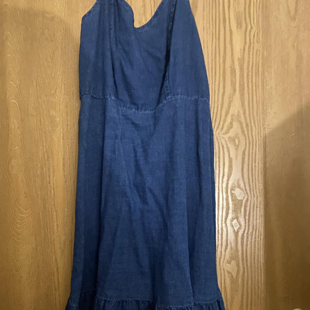 Old Navy denim dress with semi flared bottom Size... - Depop