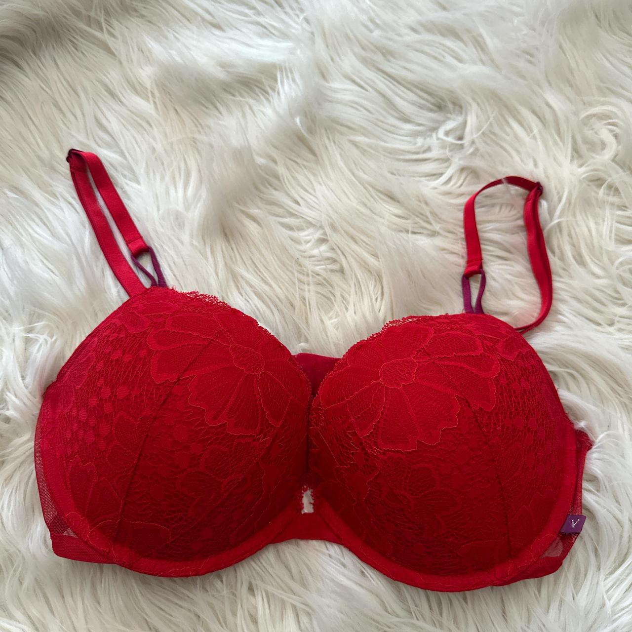 Secret Collection～RED～ Victorias Secret Corset Bra Top Lace Up Set Large Red Hot