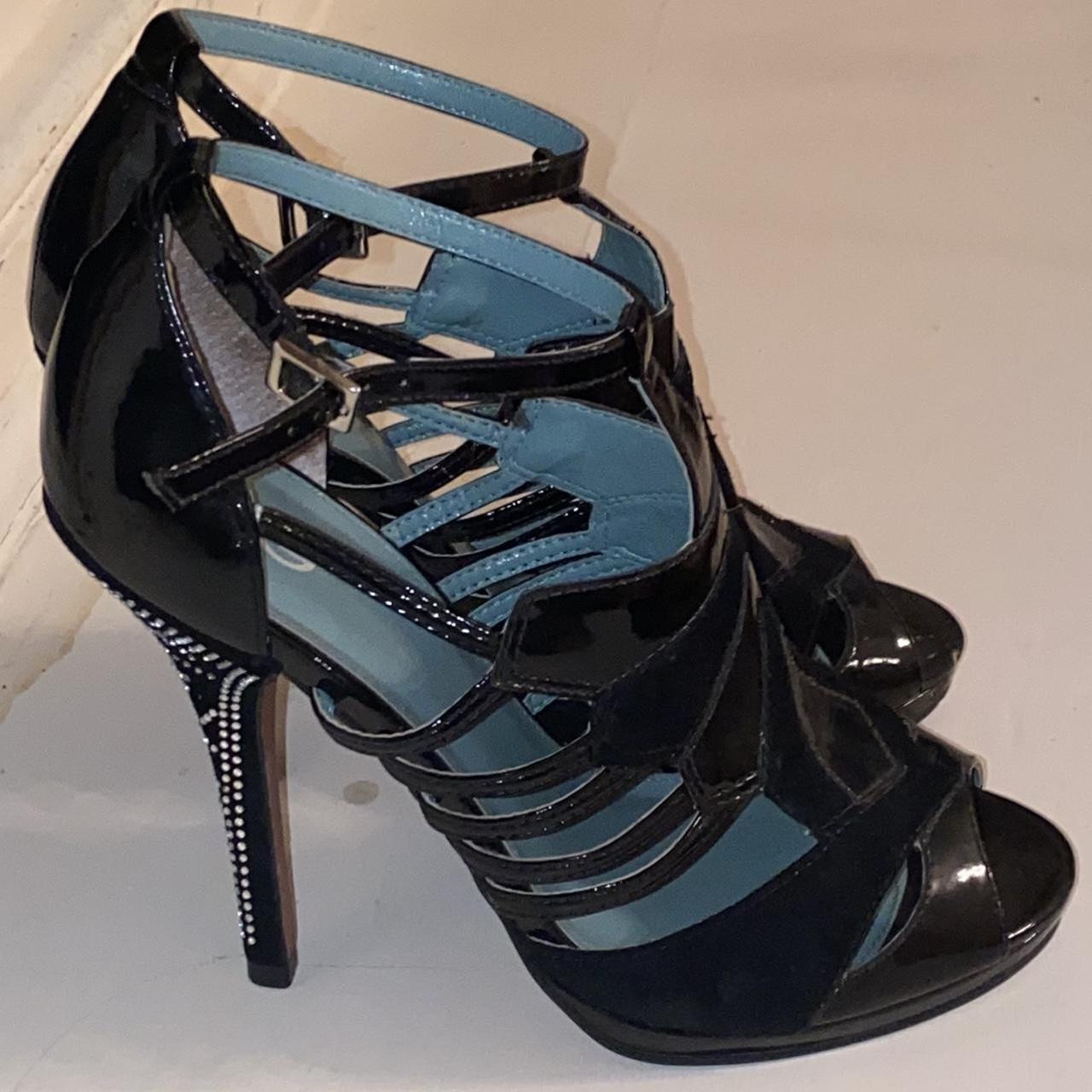 Kurt Geiger black patent leather & suede sandals... - Depop