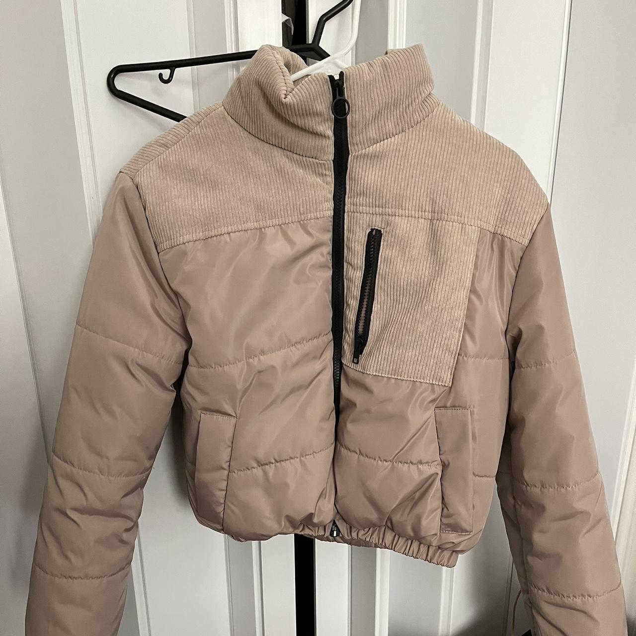 Beige corduroy hot sale puffer jacket