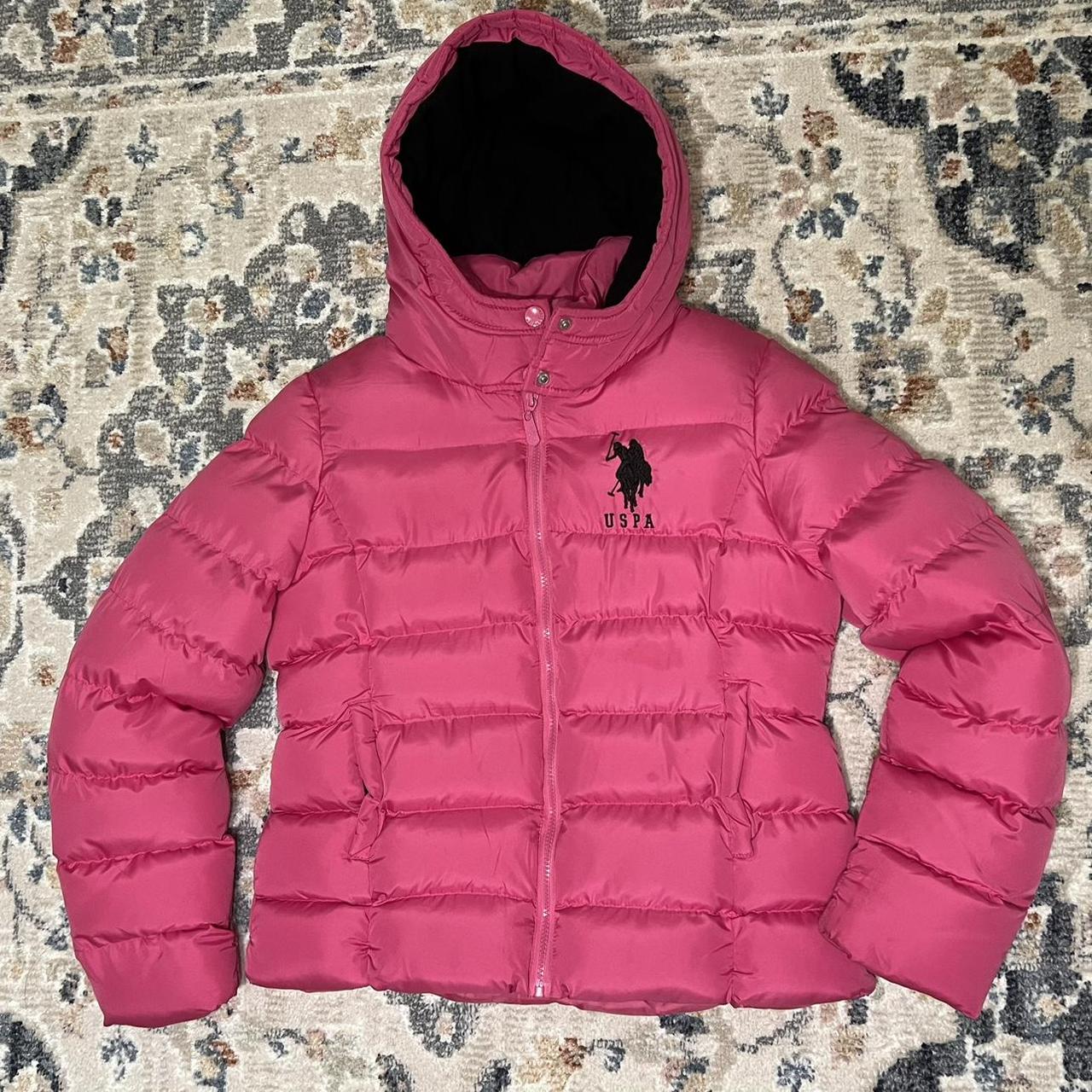 Pink polo puffer jacket on sale