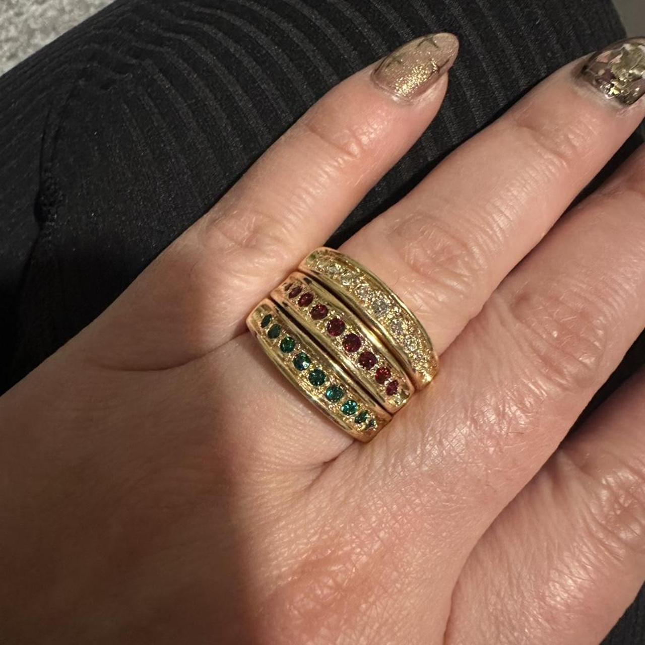 Women's Ring - Gold/Multi – Gold stackable ring s… - image 1
