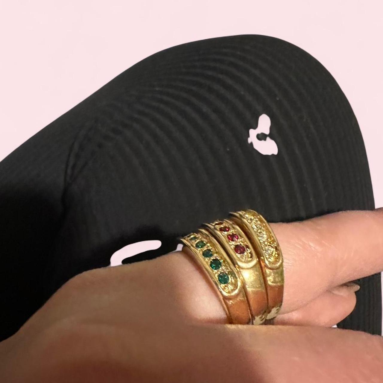 Women's Ring - Gold/Multi – Gold stackable ring s… - image 2