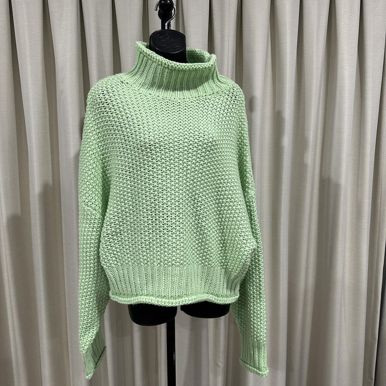 MVN THE LABEL- Green Chunky Knit In perfect... - Depop