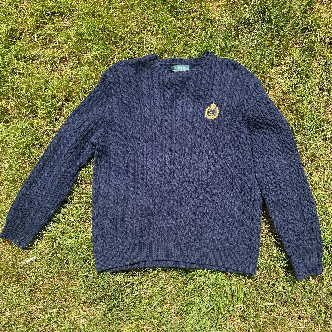 Ralph Lauren Cable Knit Sweater Size petite L In... - Depop