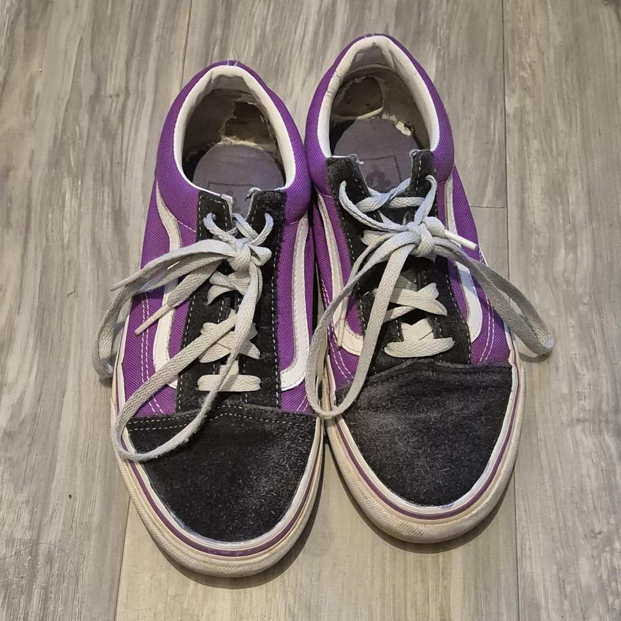 Purple and black Vans Size women US 7.5 UK 5.5 Holes