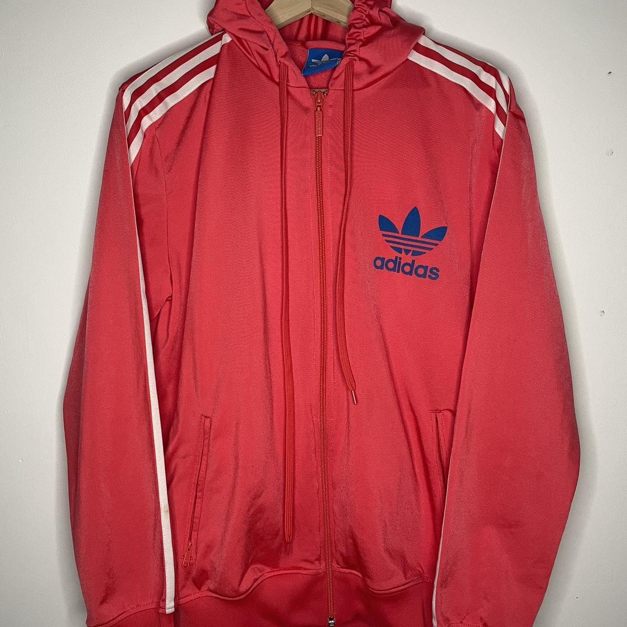 Adidas Men's Red and White Coat | Depop