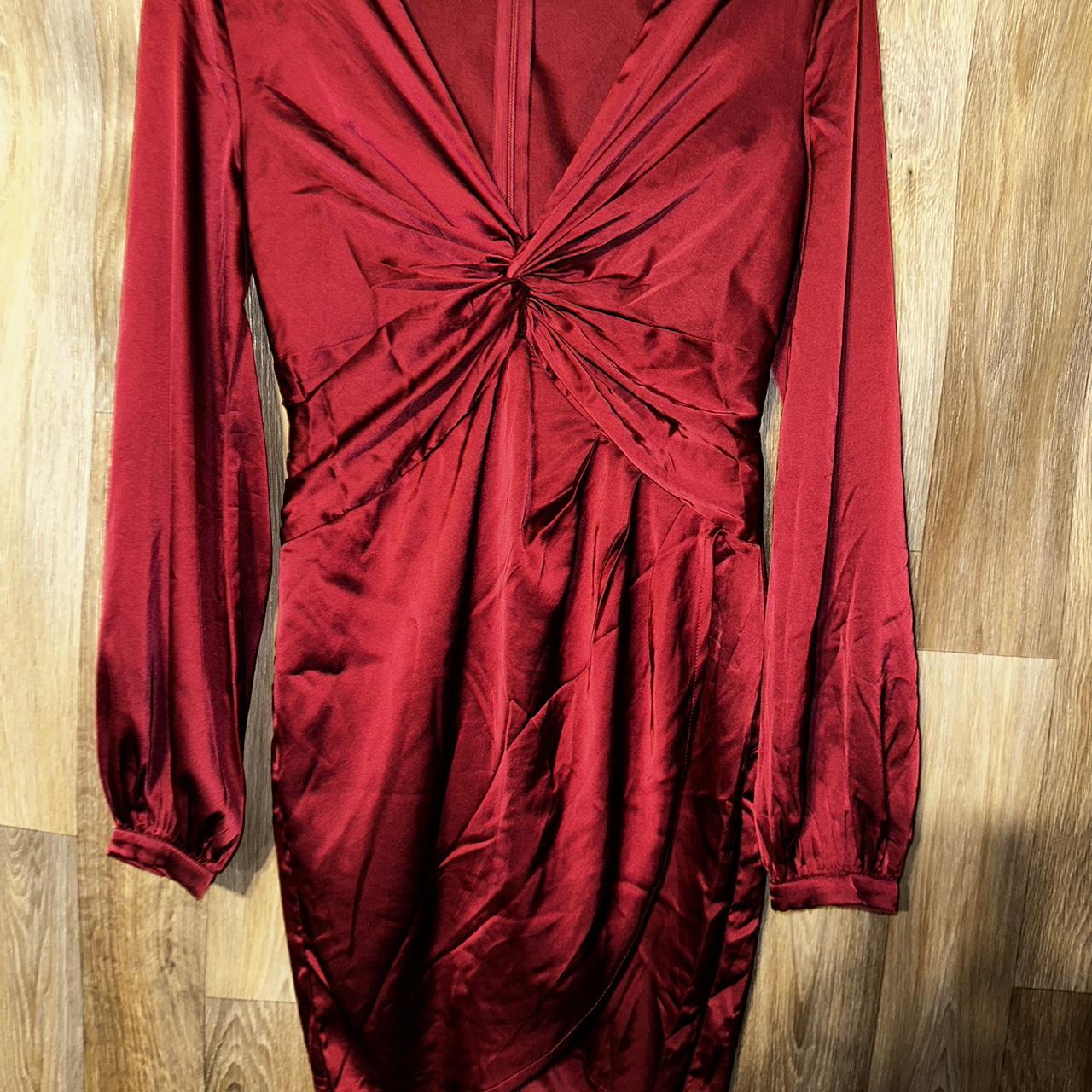 Fashion nova red satin dress best sale