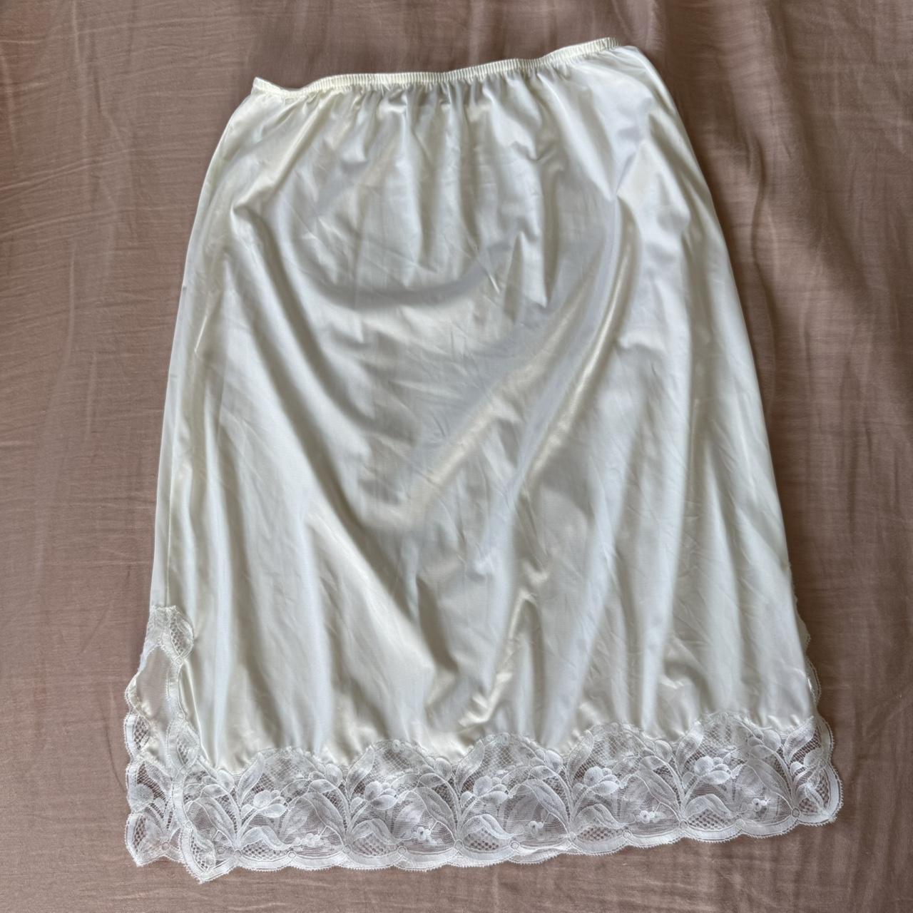 Women's Skirt - White - S – Vintage White lace tr… - image 1