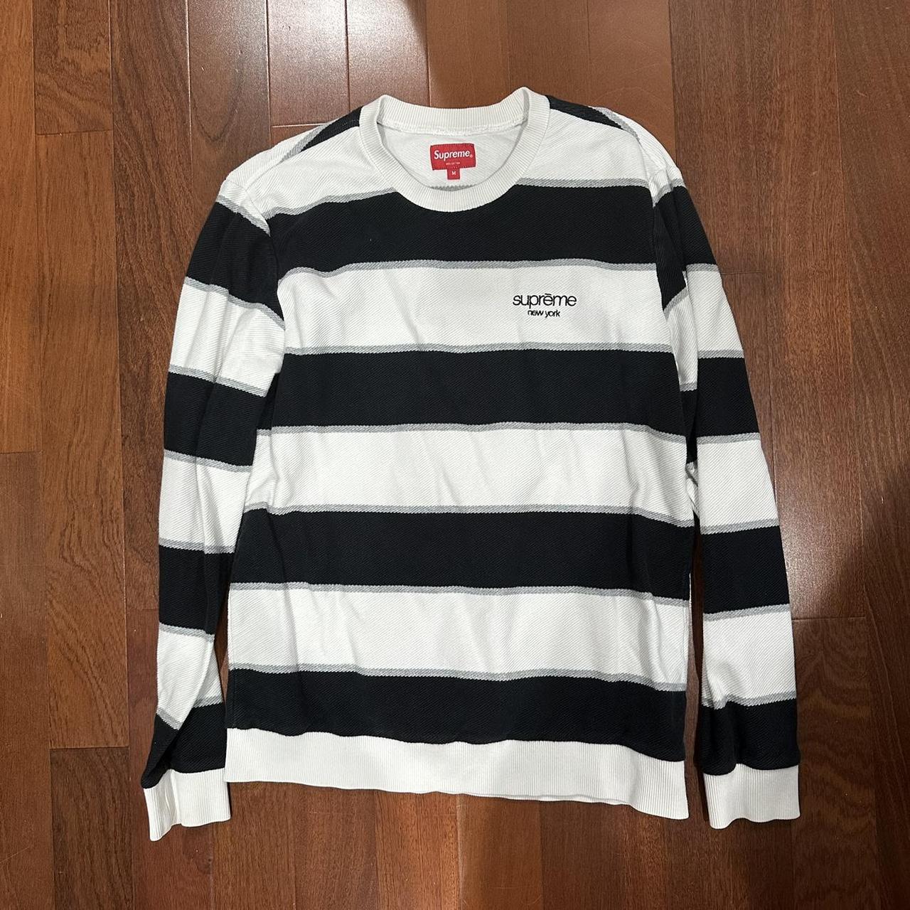 Supreme striped twill Crewneck FW16 store