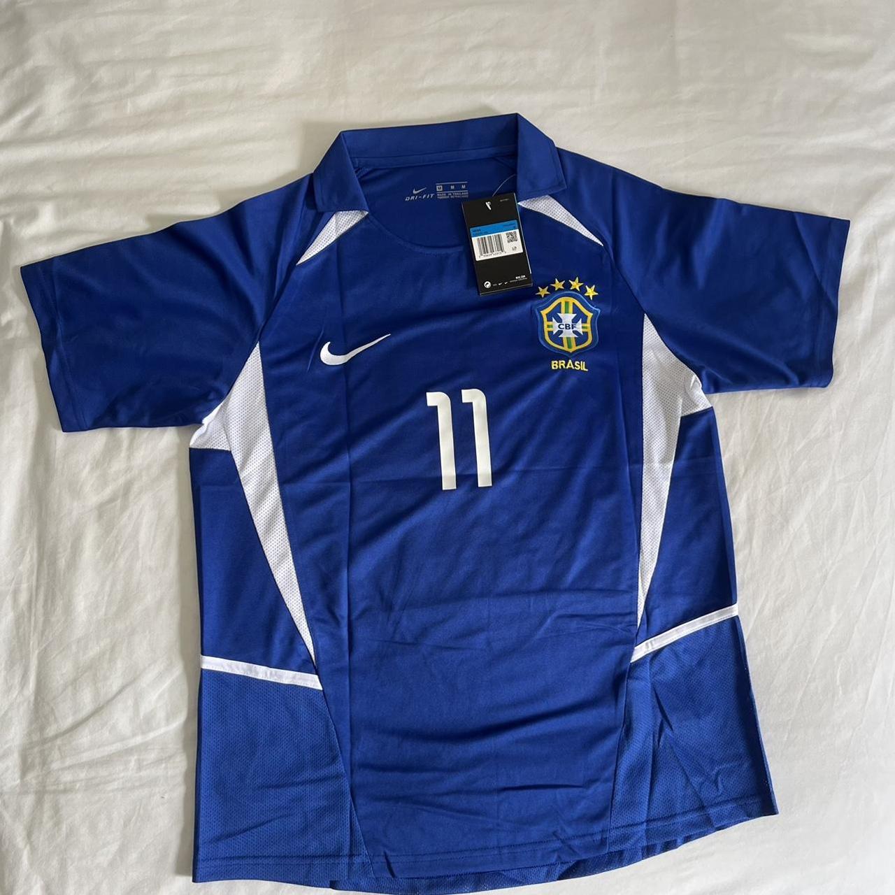 Men’s Retro Nike brazil away shirt 2002 World Cup -... - Depop