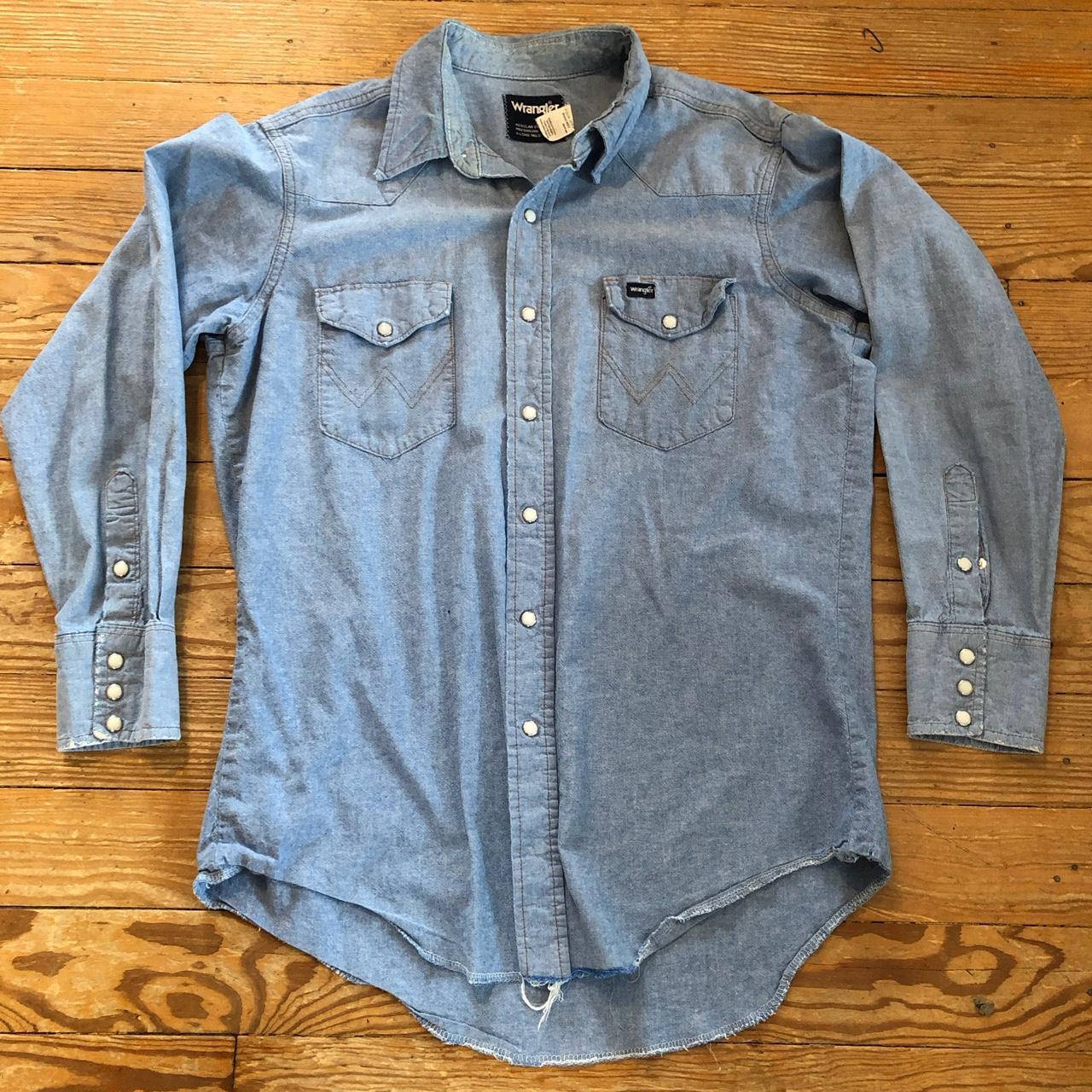 Wrangler Men's Blue Shirt | Depop