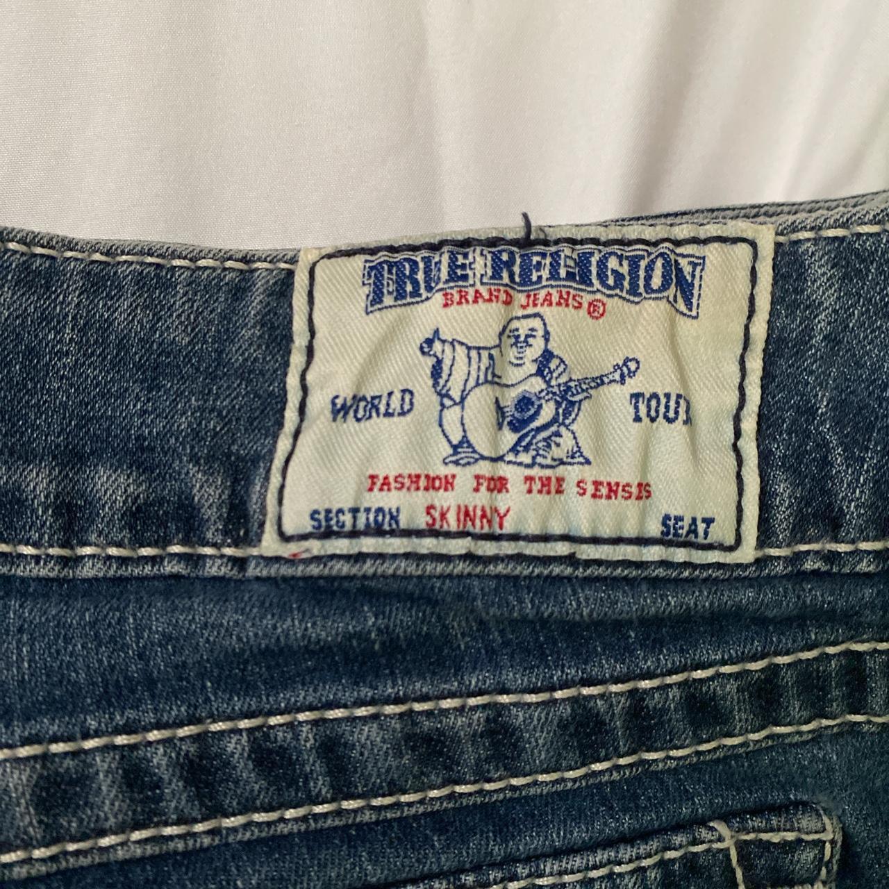 True Religion Women's Navy and White Jeans (4)