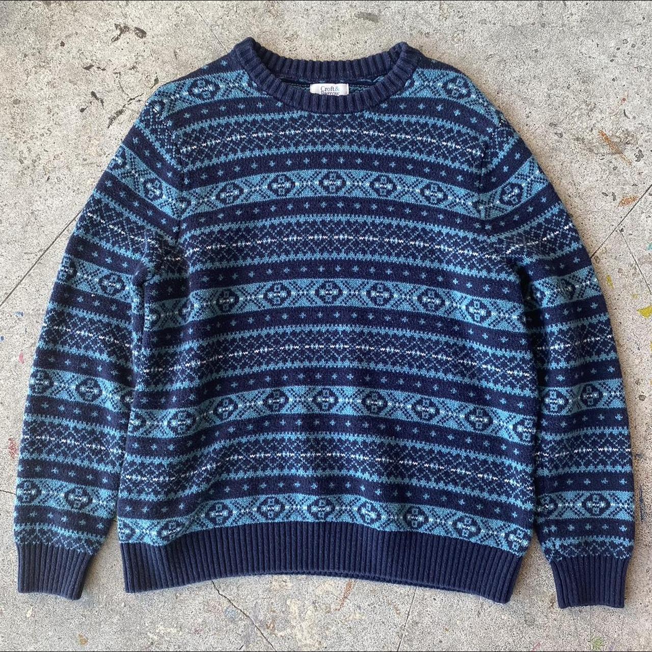 Croft & Barrow Men's Navy Sweatshirt | Depop