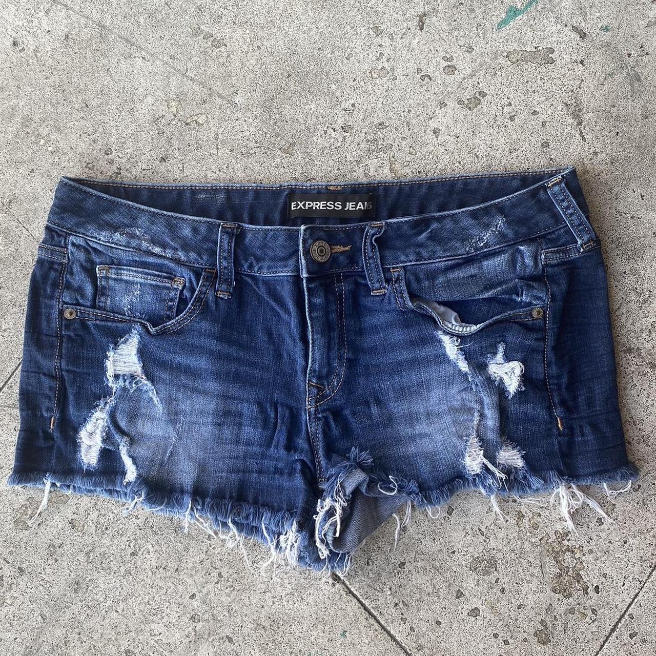 Express Women's Blue Shorts Depop
