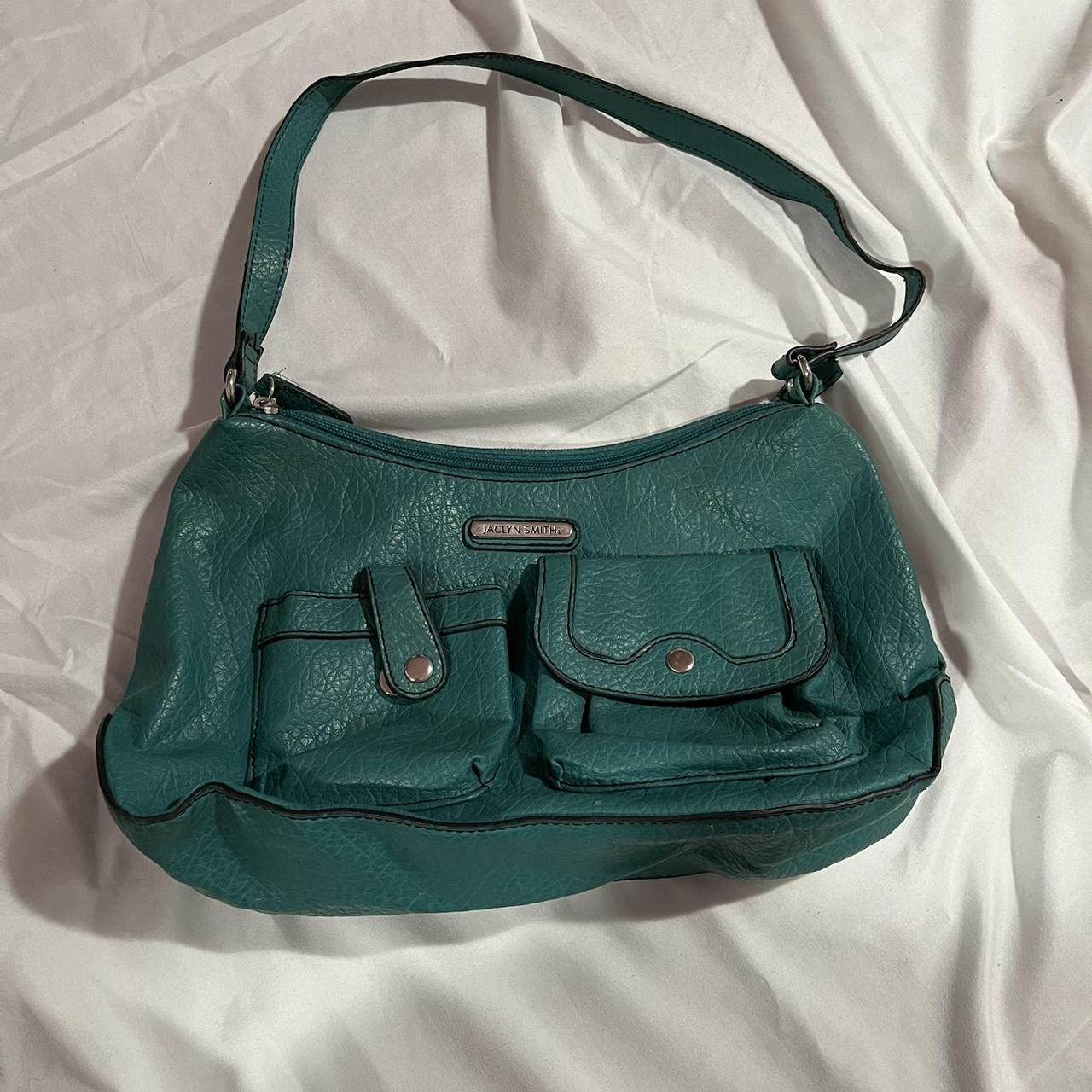 Jaclyn Smith Black Leather Purse 10” Large Shoulder Bag Crossbody Pockets |  eBay