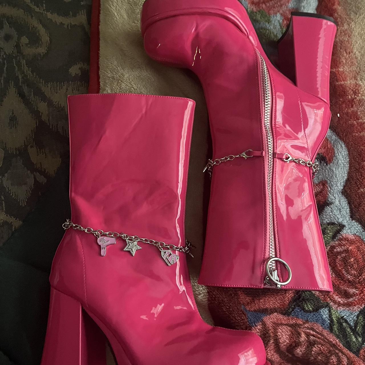 sugar thrillz hot pink gogo boots size 9 perfect