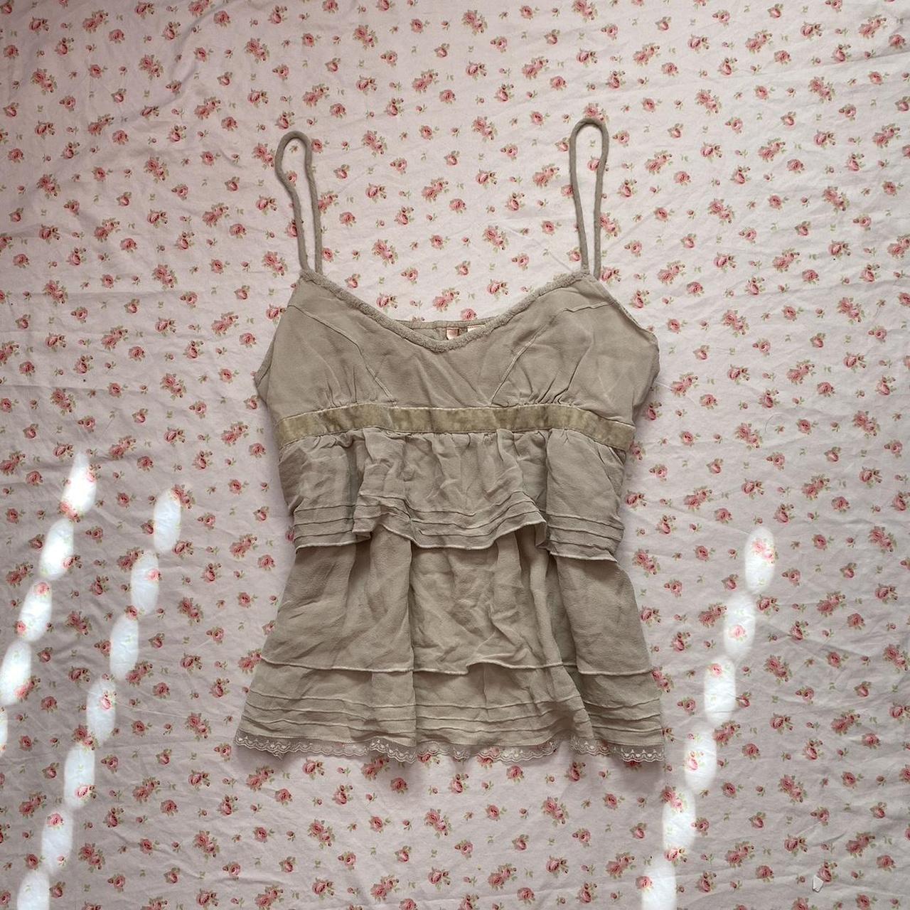 Adorable Sage Green Top 🧚🏼 has lace on the bottom... - Depop
