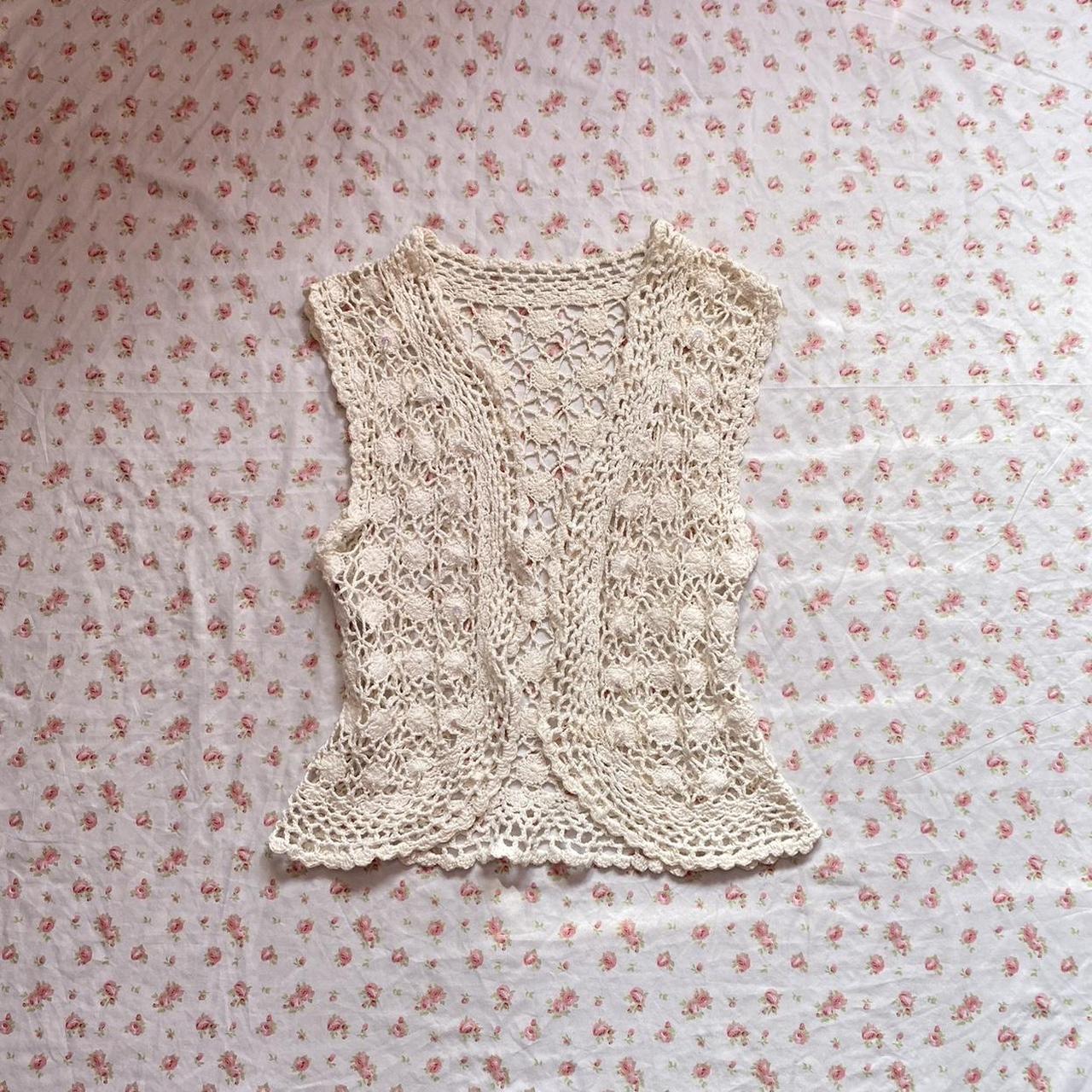 Adorable Crochet vest 🌱 has the cutest beads that... - Depop