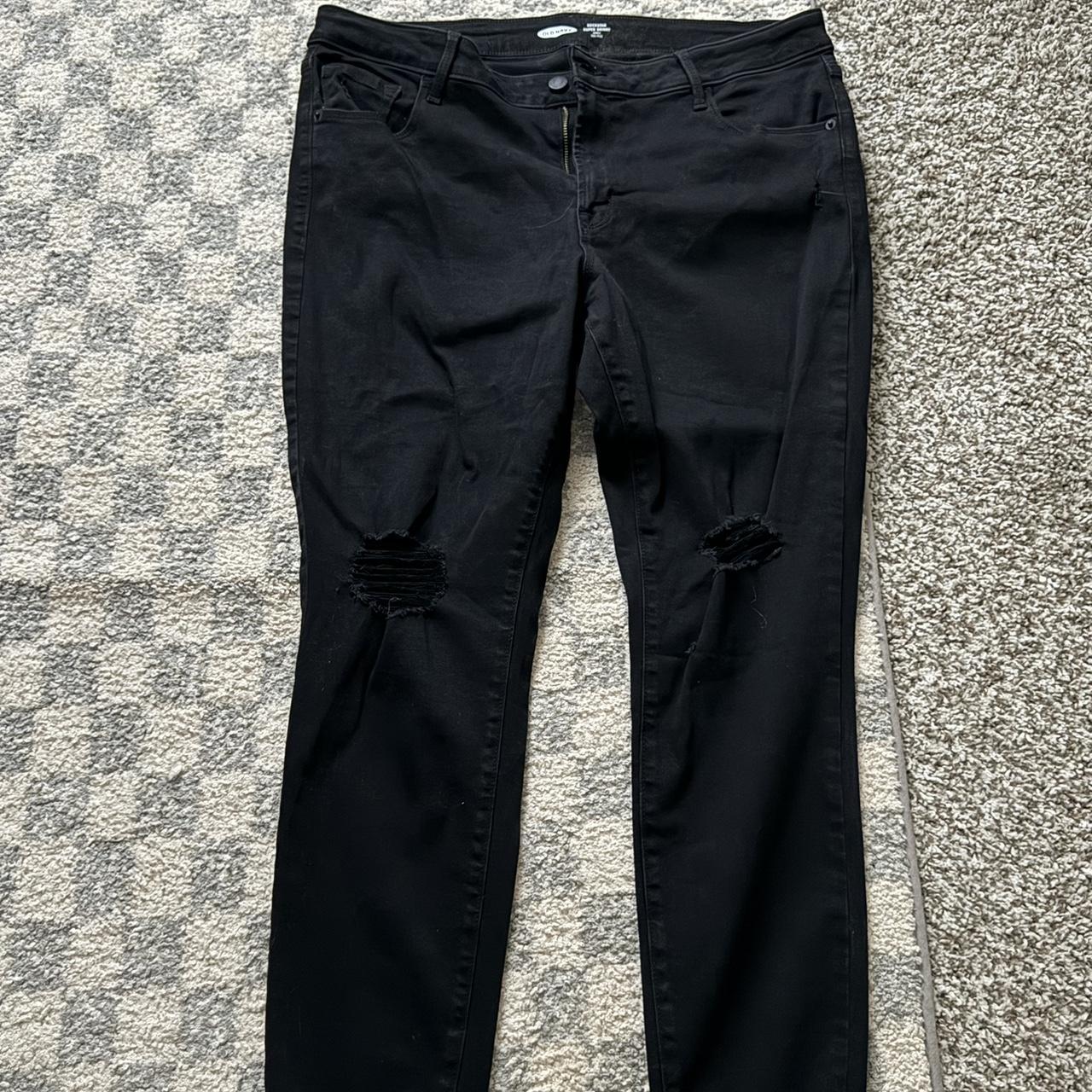 old navy black rockstar skinny jeans - Depop