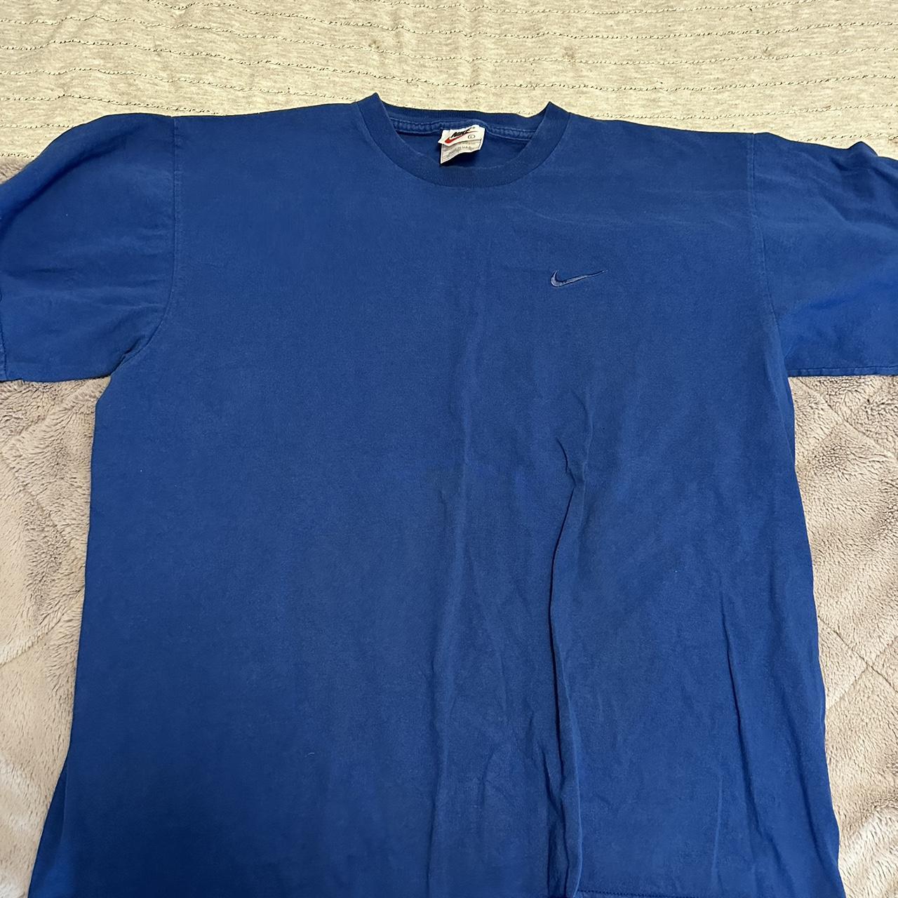 royal blue and volt nike shirt