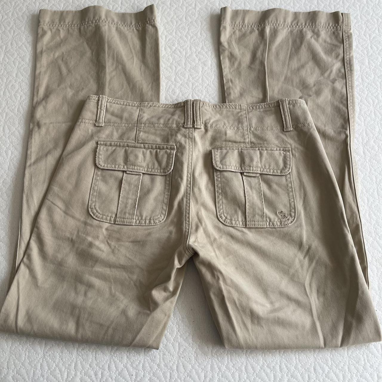 Vintage 2000s Abercrombie and Fitch cargo khaki low... - Depop