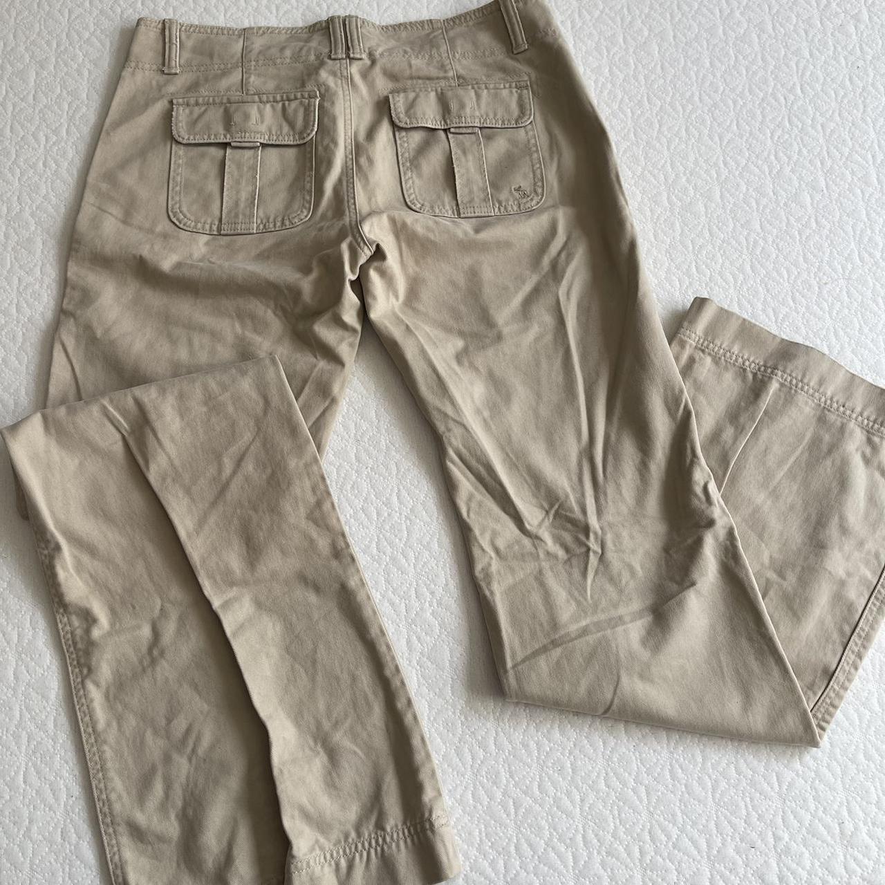 Vintage 2000s Abercrombie and Fitch cargo khaki low... - Depop