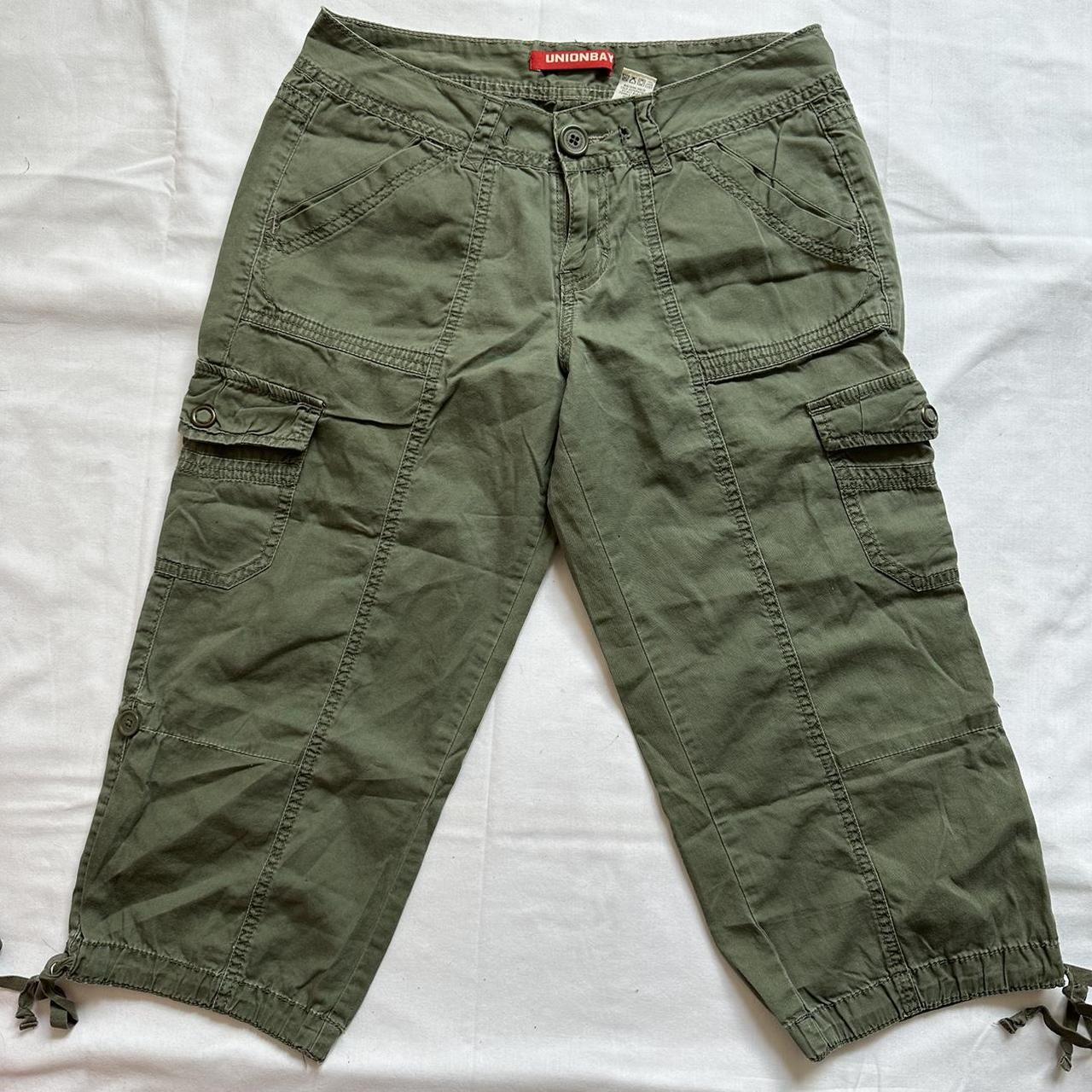 Y K Green Cargo Pants Vintage Low Rise Capri Depop