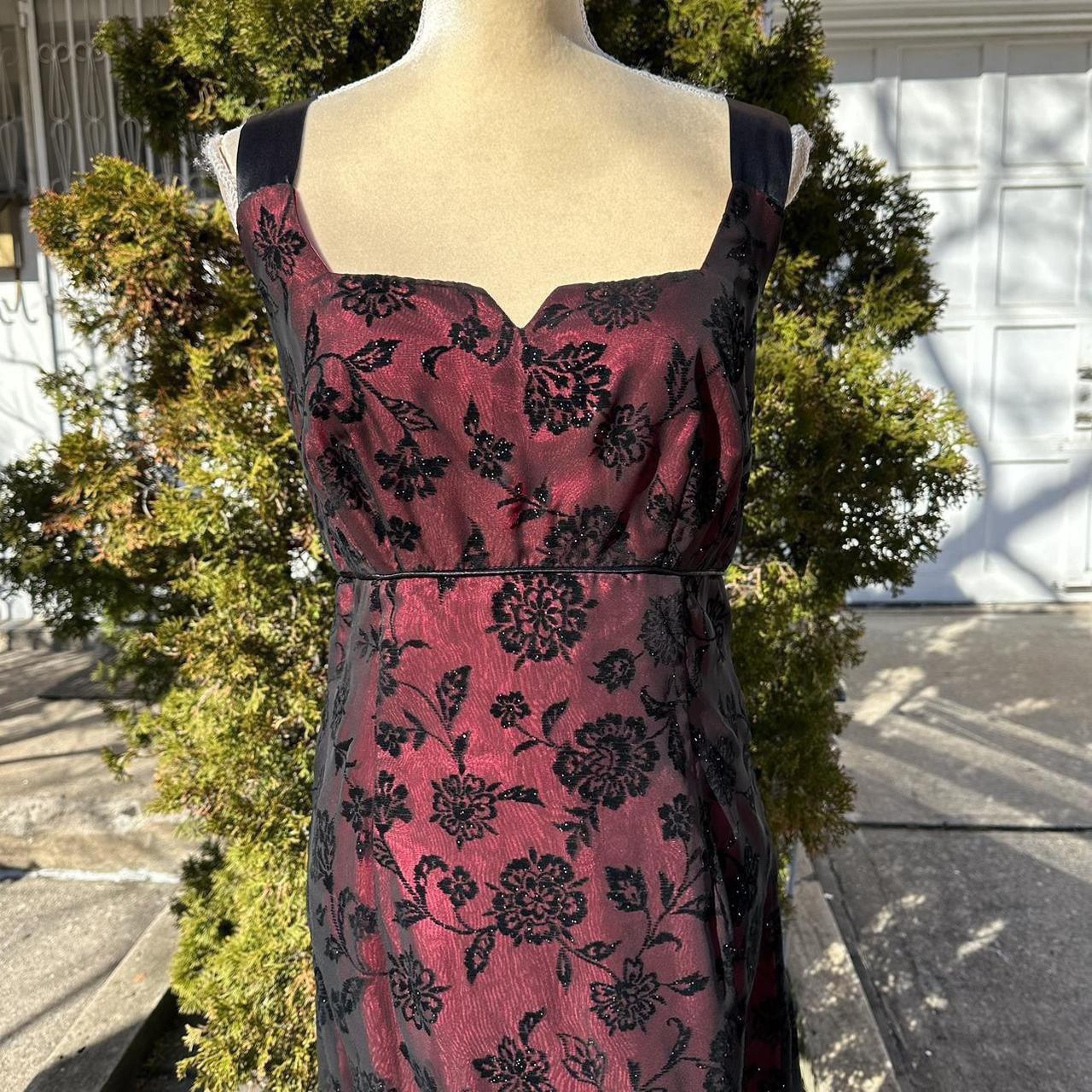 vintage Red & black gown prom dress Gothic 90s Prom... - Depop