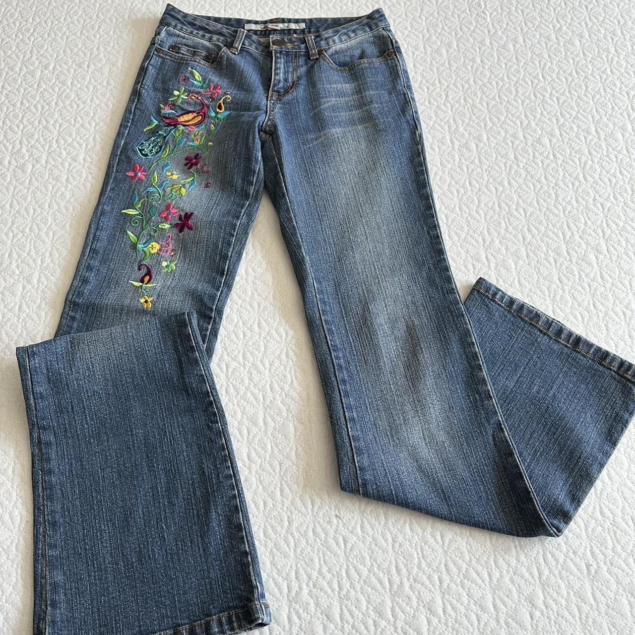 y2k low rise flare leg jeans Low rise jeans with... - Depop