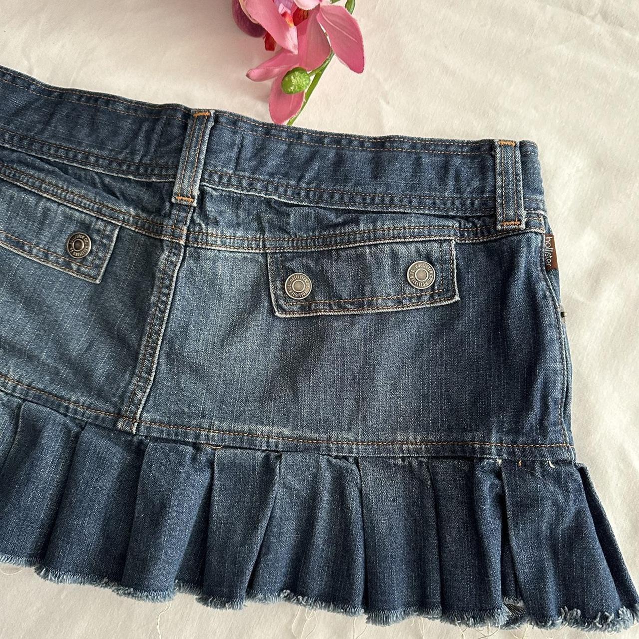 Hollister Pleated Denim Mini Skirt Hollister Y2k Denim Pleated Mini