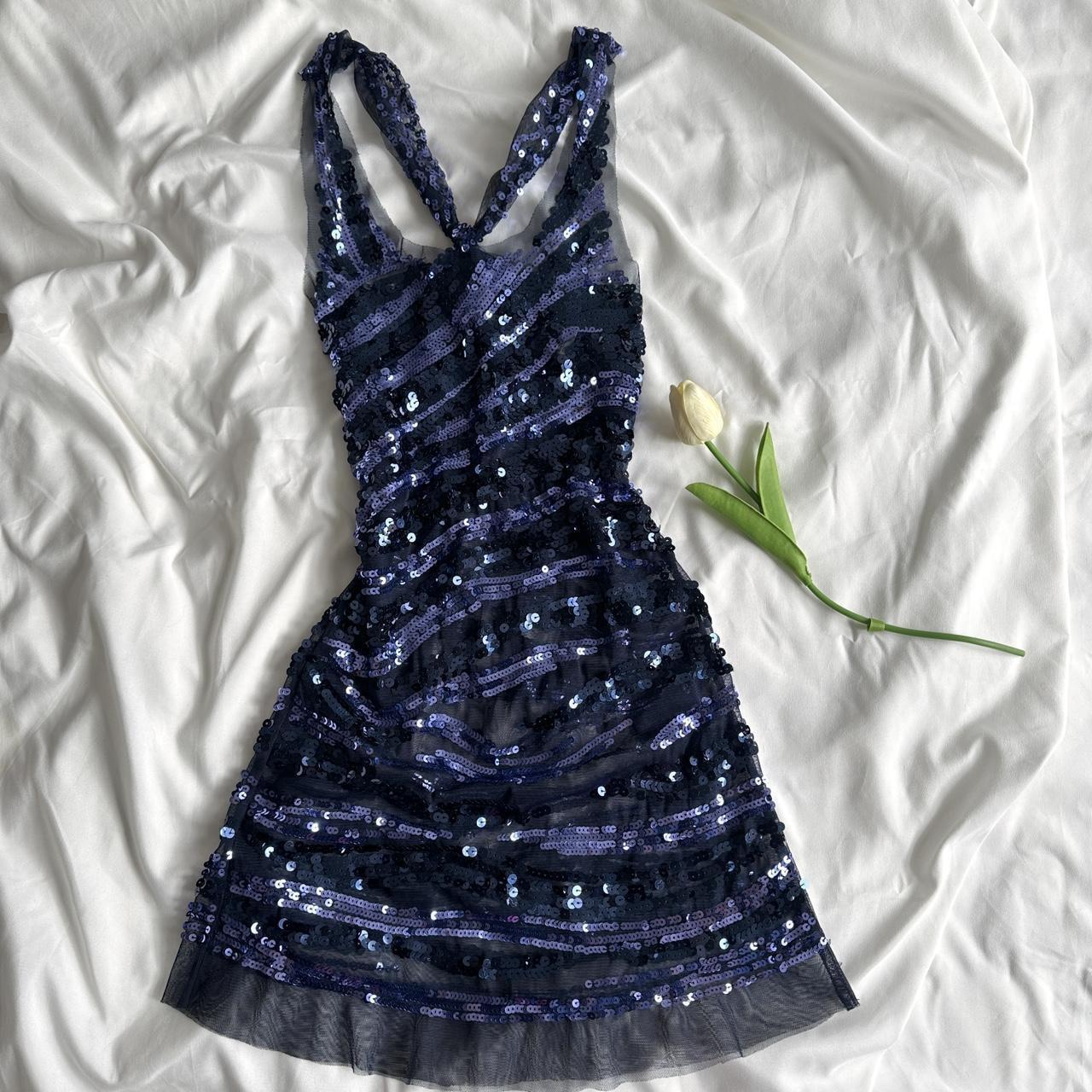 Wet Seal Women's Party Dress - Purple/Navy - S – Vintage 90s WETSEAL midnight goddess festival babe …