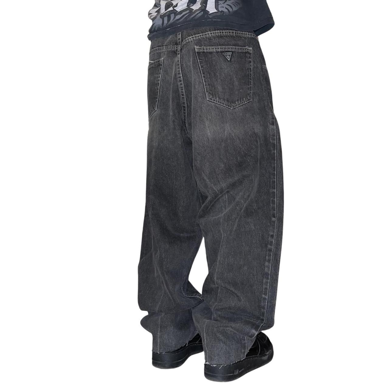 guess jeans black wash baggy size... Depop