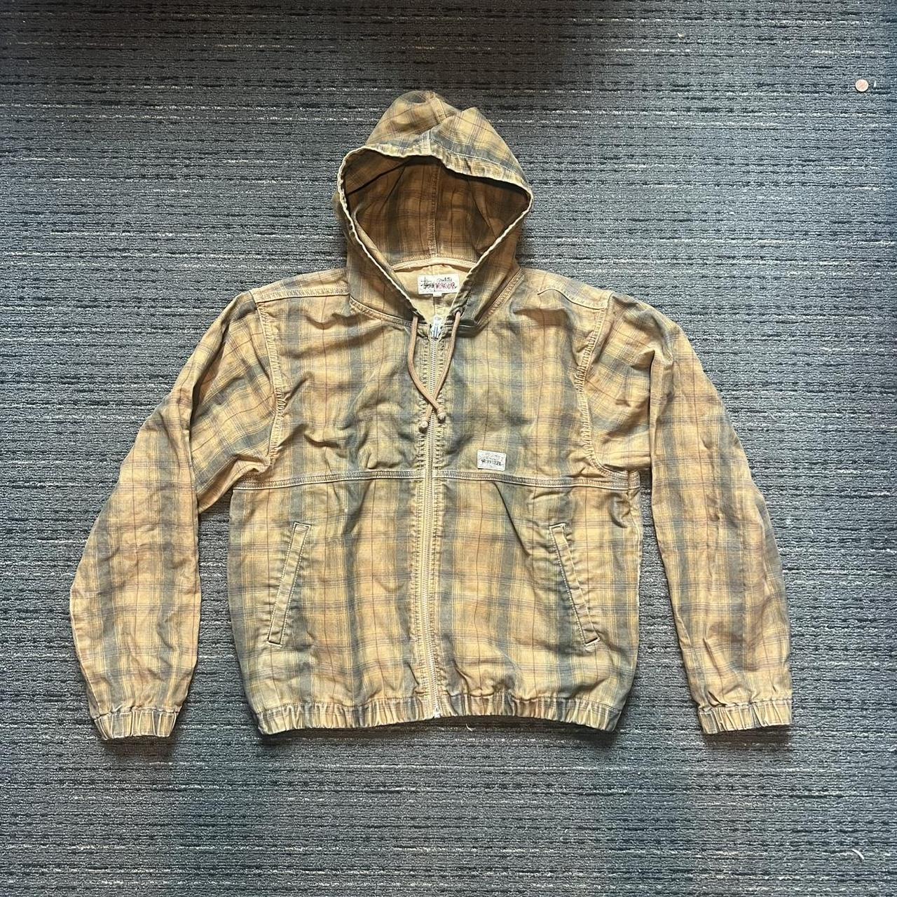 Plaid stussy-jacket - Depop
