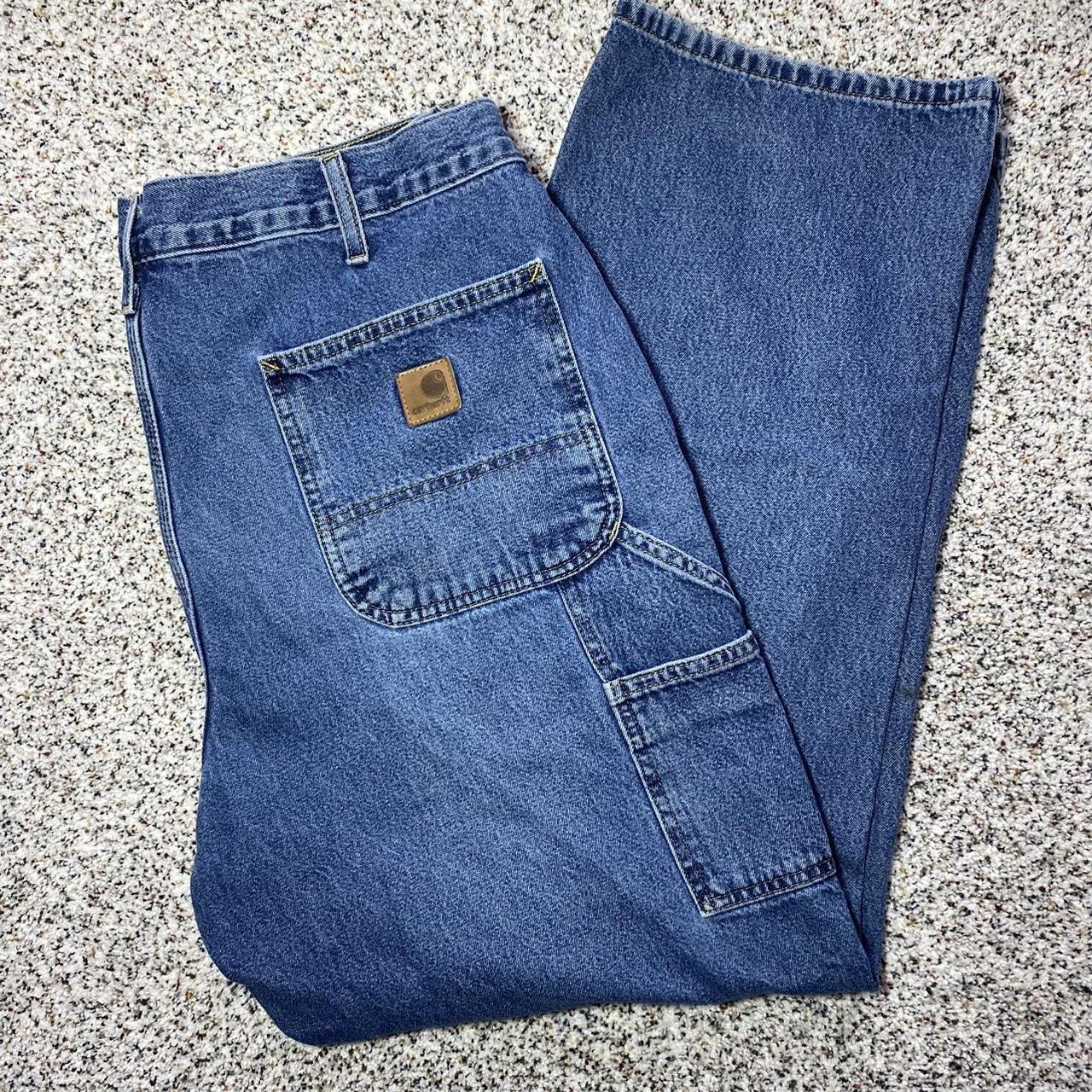 Crazy Vintage Carhartt Carpenter Pants with Awesome... - Depop