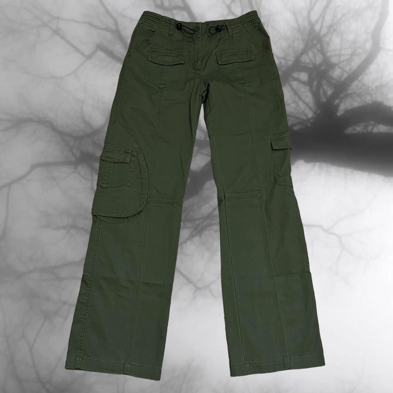 brandy melville kim cargo pants in green, never worn... Depop