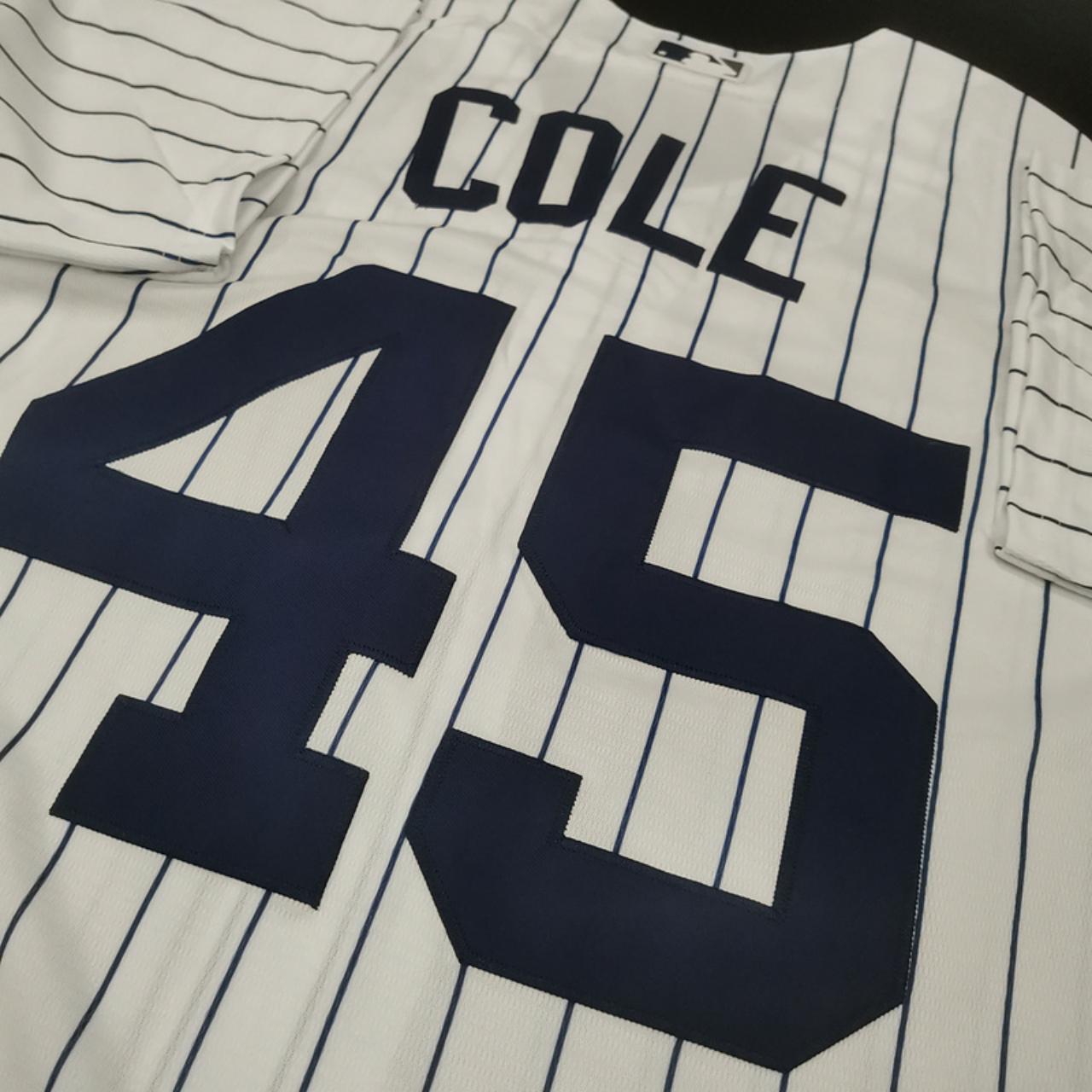 Nike Men's New York Yankees Gerrit Cole #45 Gray Cool Base Road