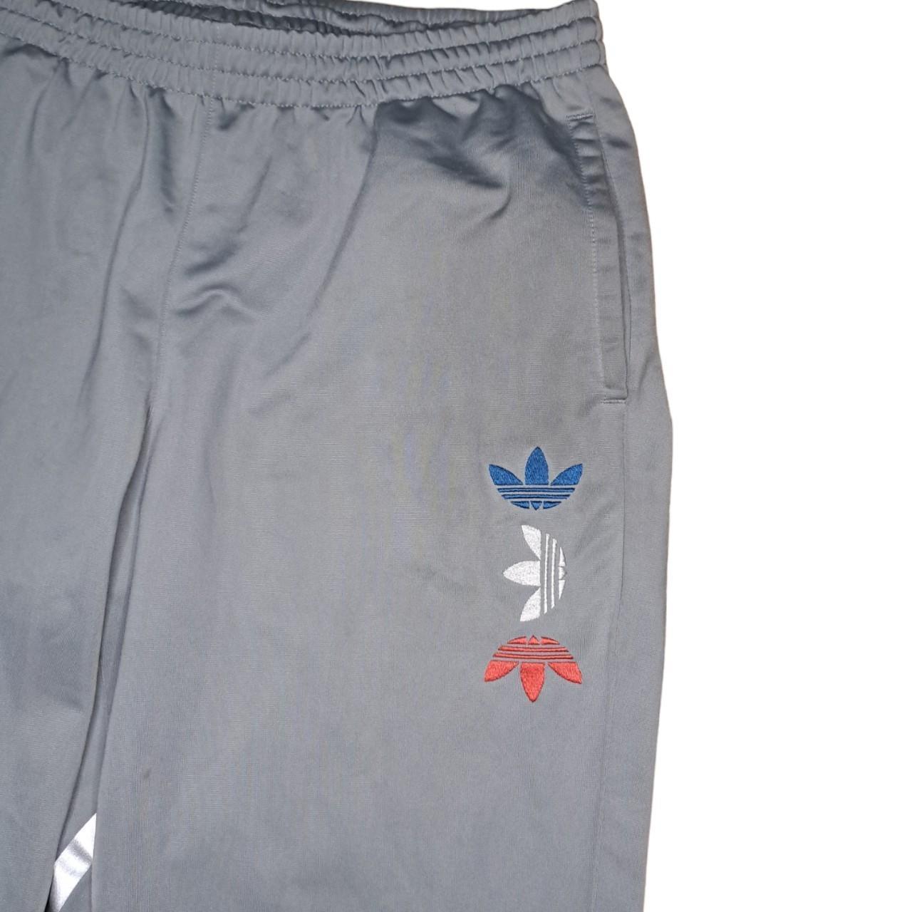 Adidas joggers grey adidas joggers, with white... Depop