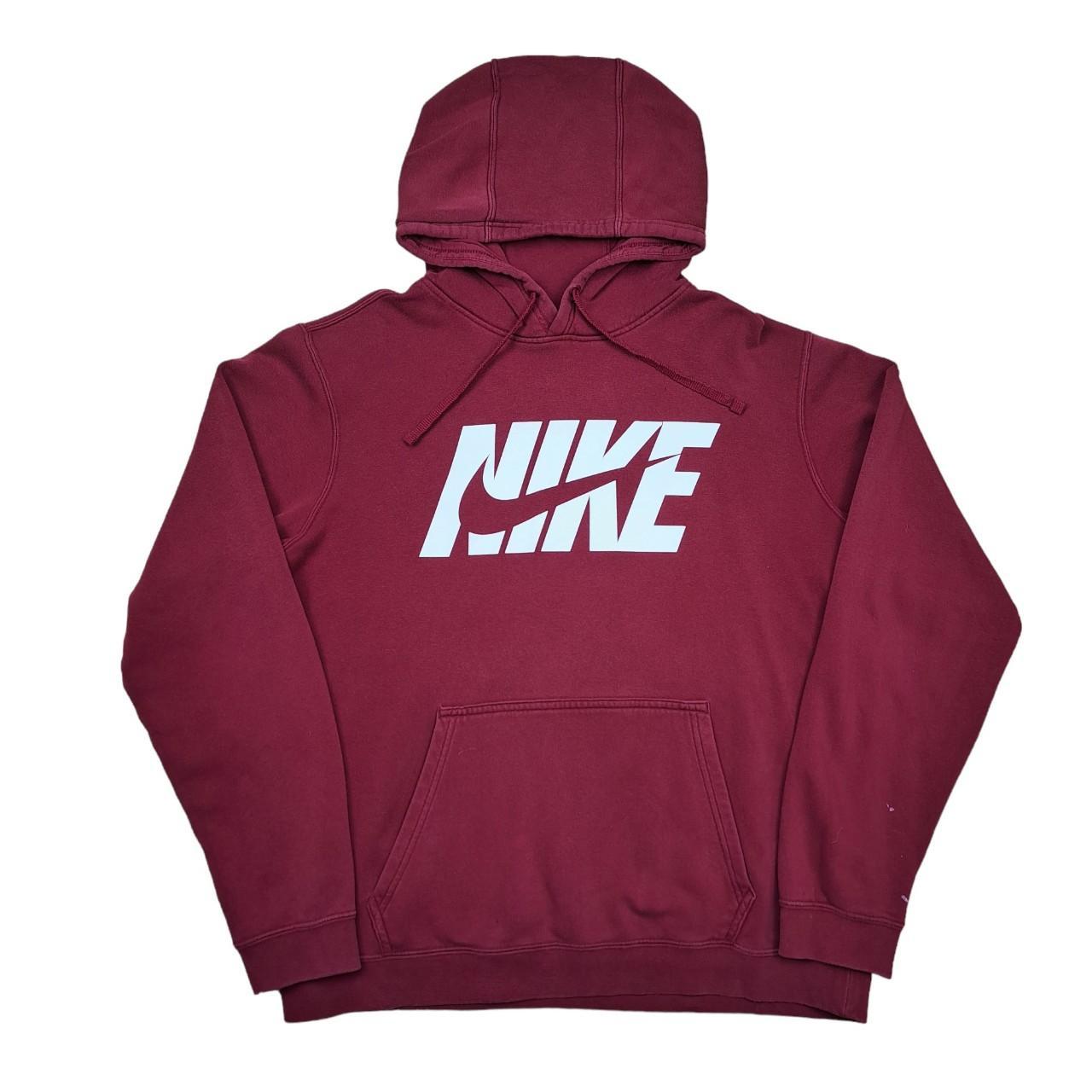 Nike Hoodie Burgundy, men's Nike hoodie. Large... - Depop