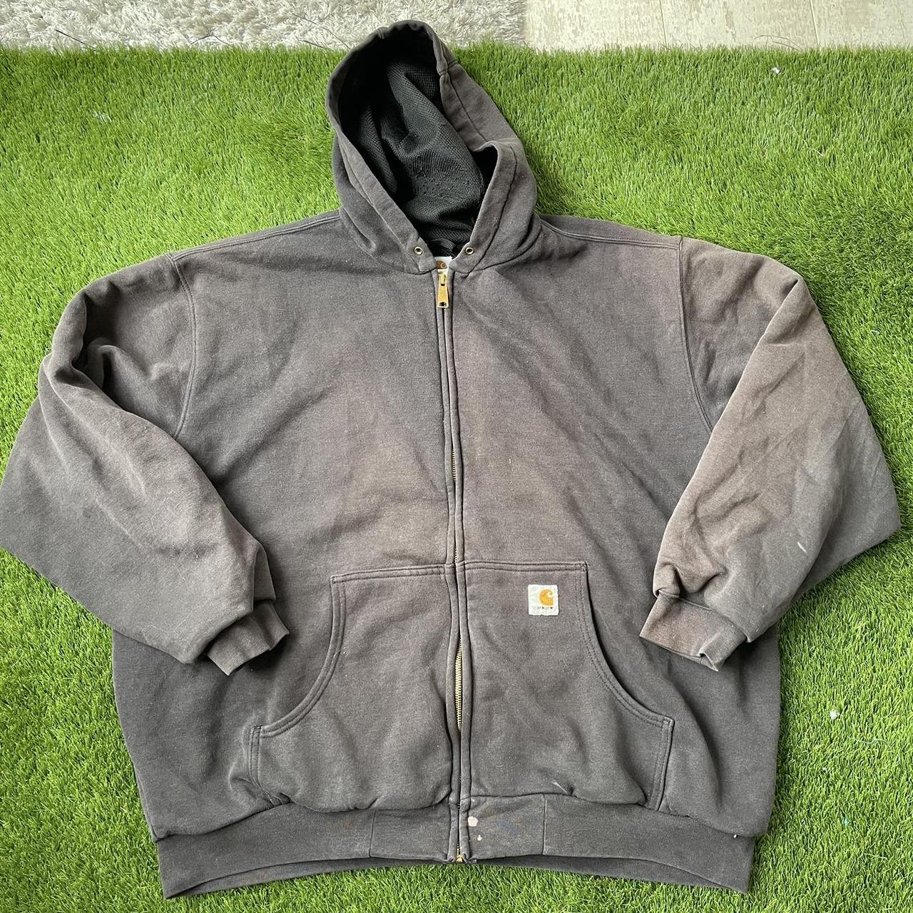 Vintage carhartt zip up hoodie Good condition with... - Depop