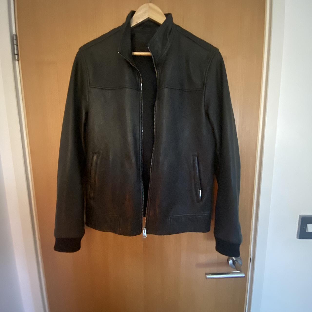 All Saints Mens Leather Jacket Size Small Excellent... - Depop