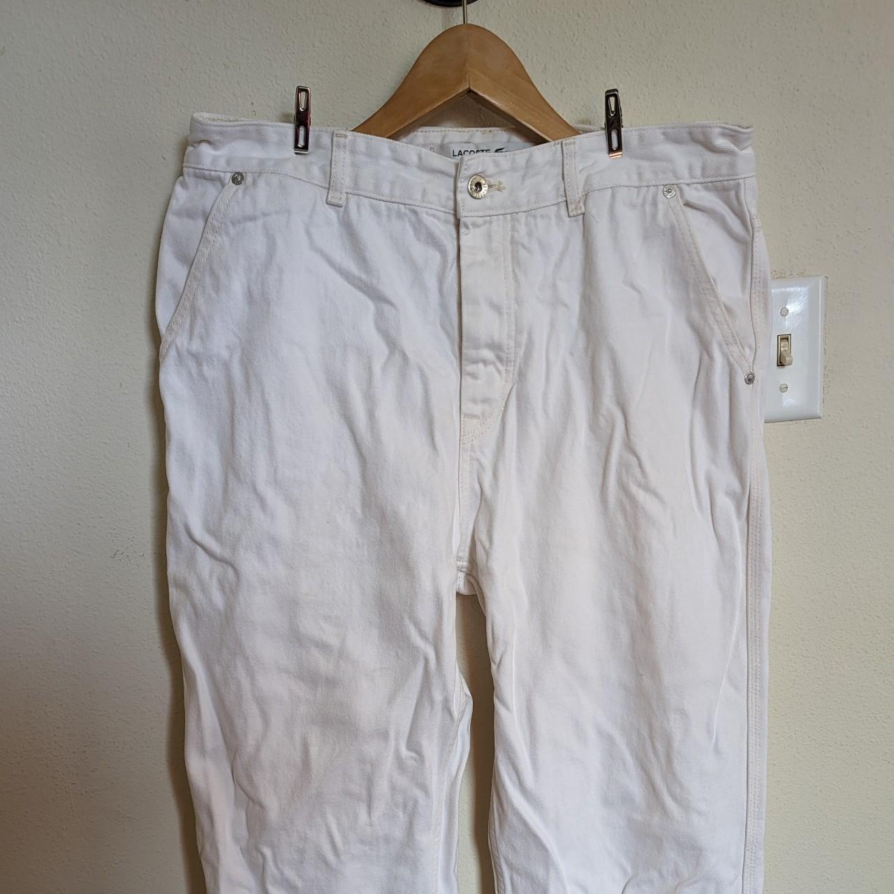 Lacoste Men's White Jeans | Depop