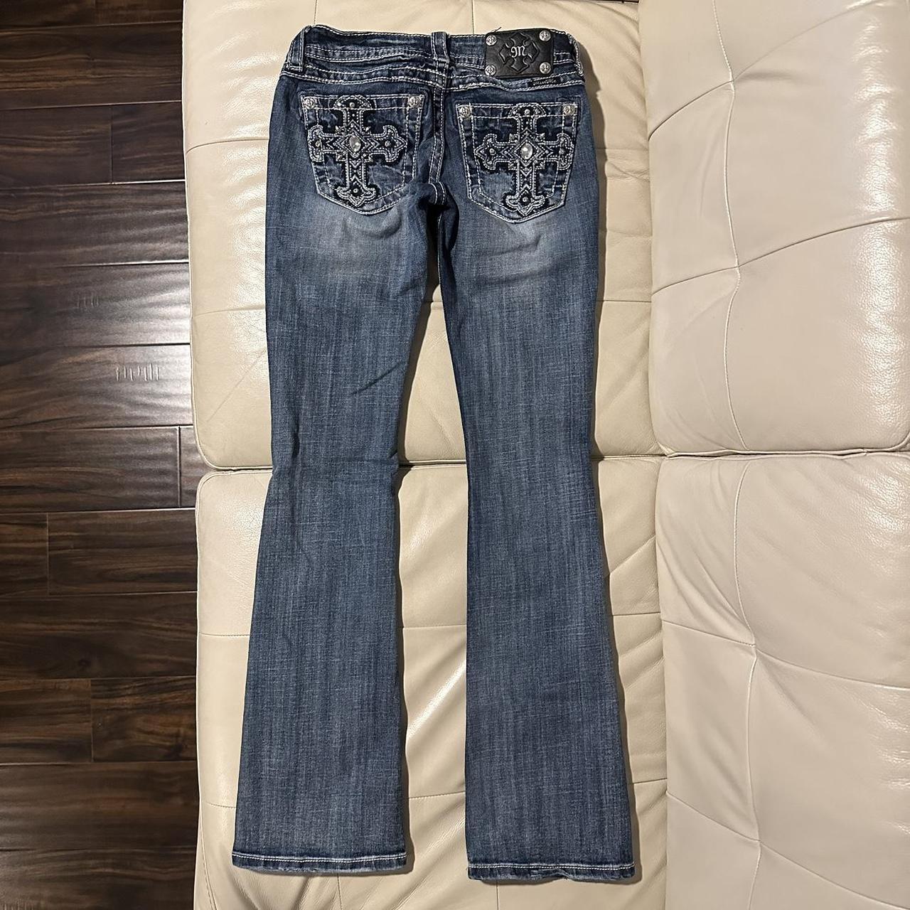 Miss Me Women's Blue and Navy Jeans | Depop