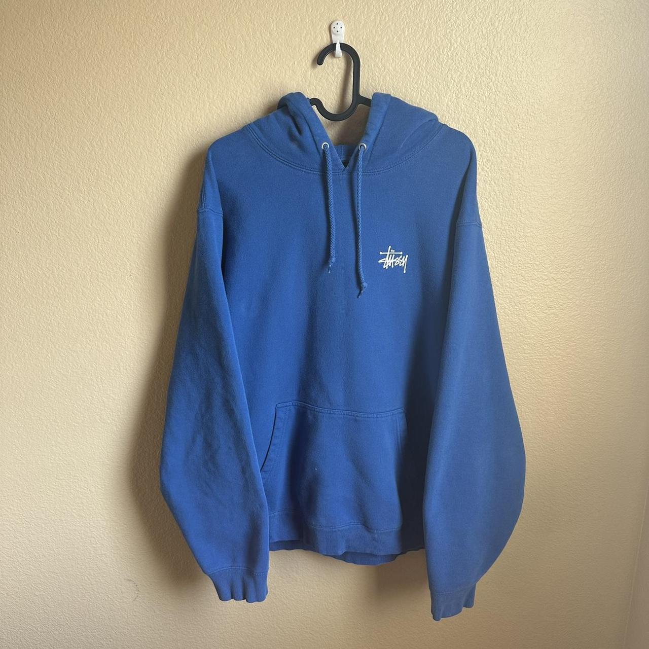 Stüssy Men's Blue Hoodie | Depop