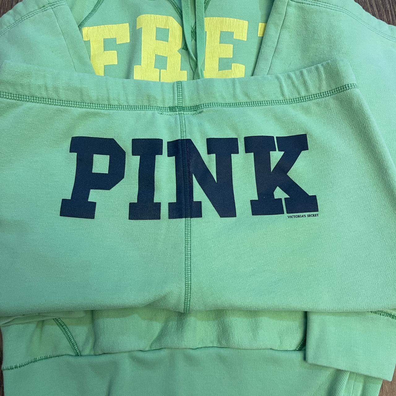 ️green early 2000’s victoria secret pink hoodie and... Depop