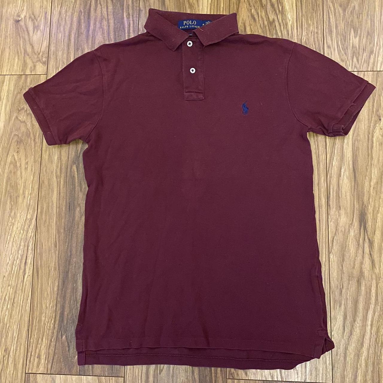 Burgundy polo 2024 shirt ralph lauren