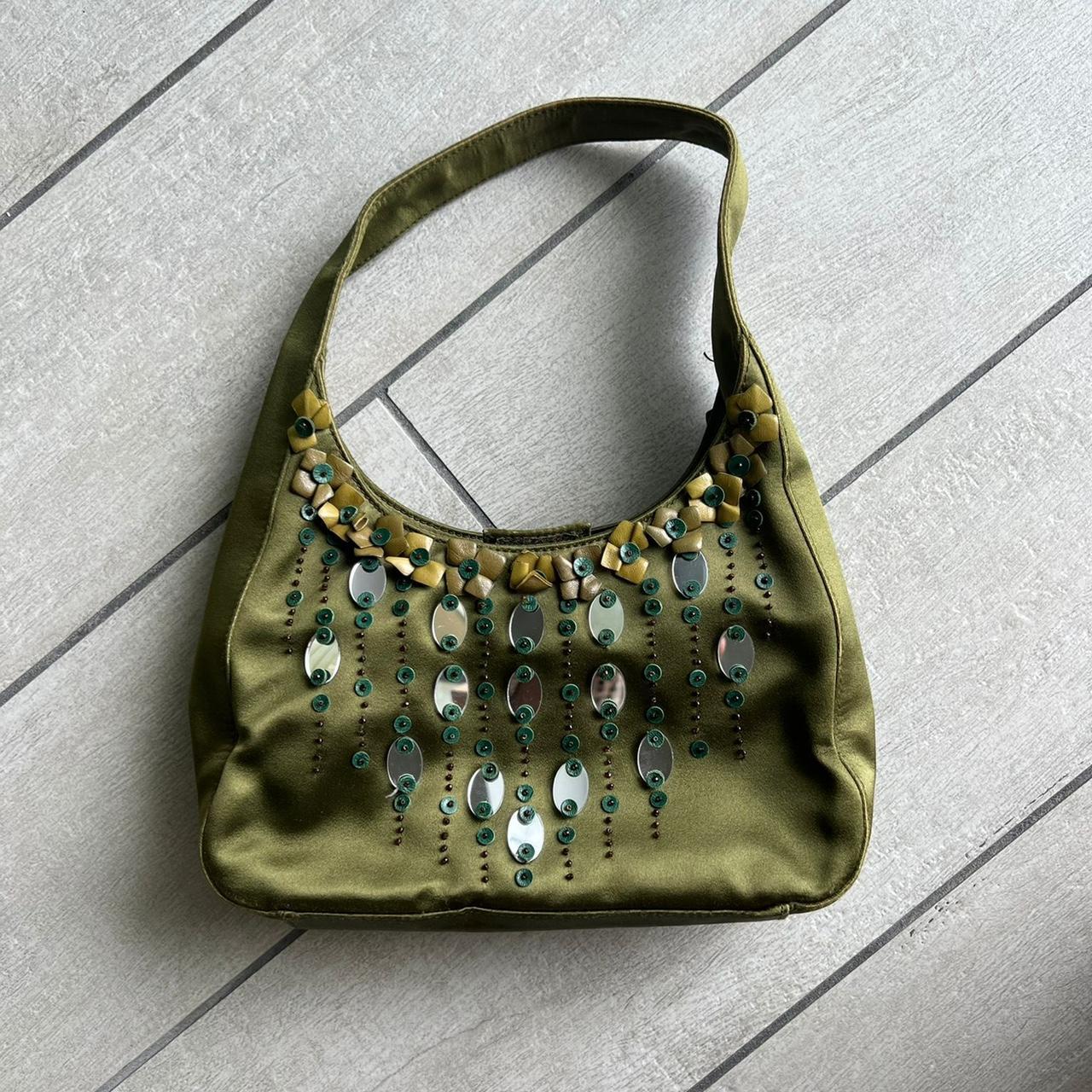 Prada Women's Khaki and Green Bag Depop