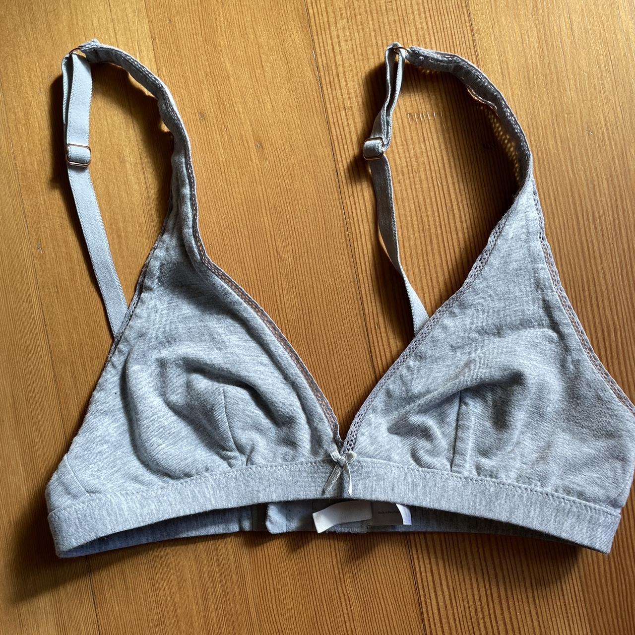 Eberjey Women's Black and Grey Bra Depop