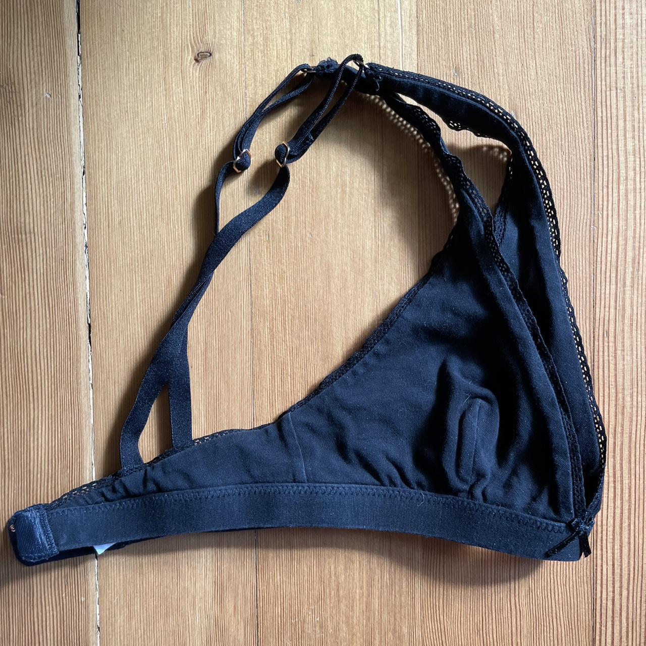 Eberjey Women's Black and Grey Bra Depop