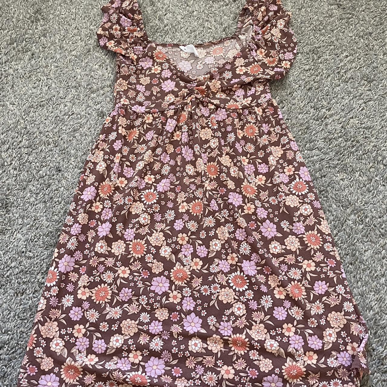 Pink Rose Women's Pink and Brown Dress | Depop